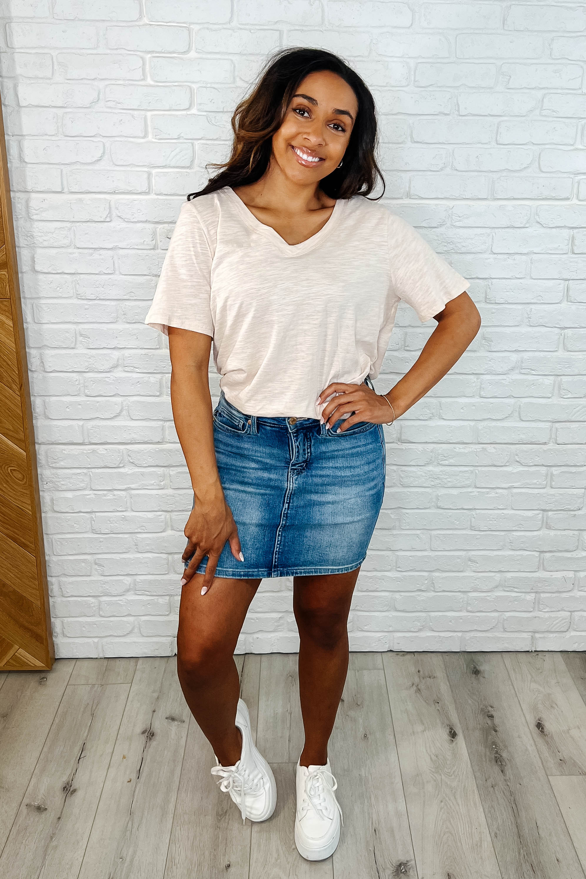 I Don't Have to Choose V-Neck Tee in Oatmeal - Charming Charlie