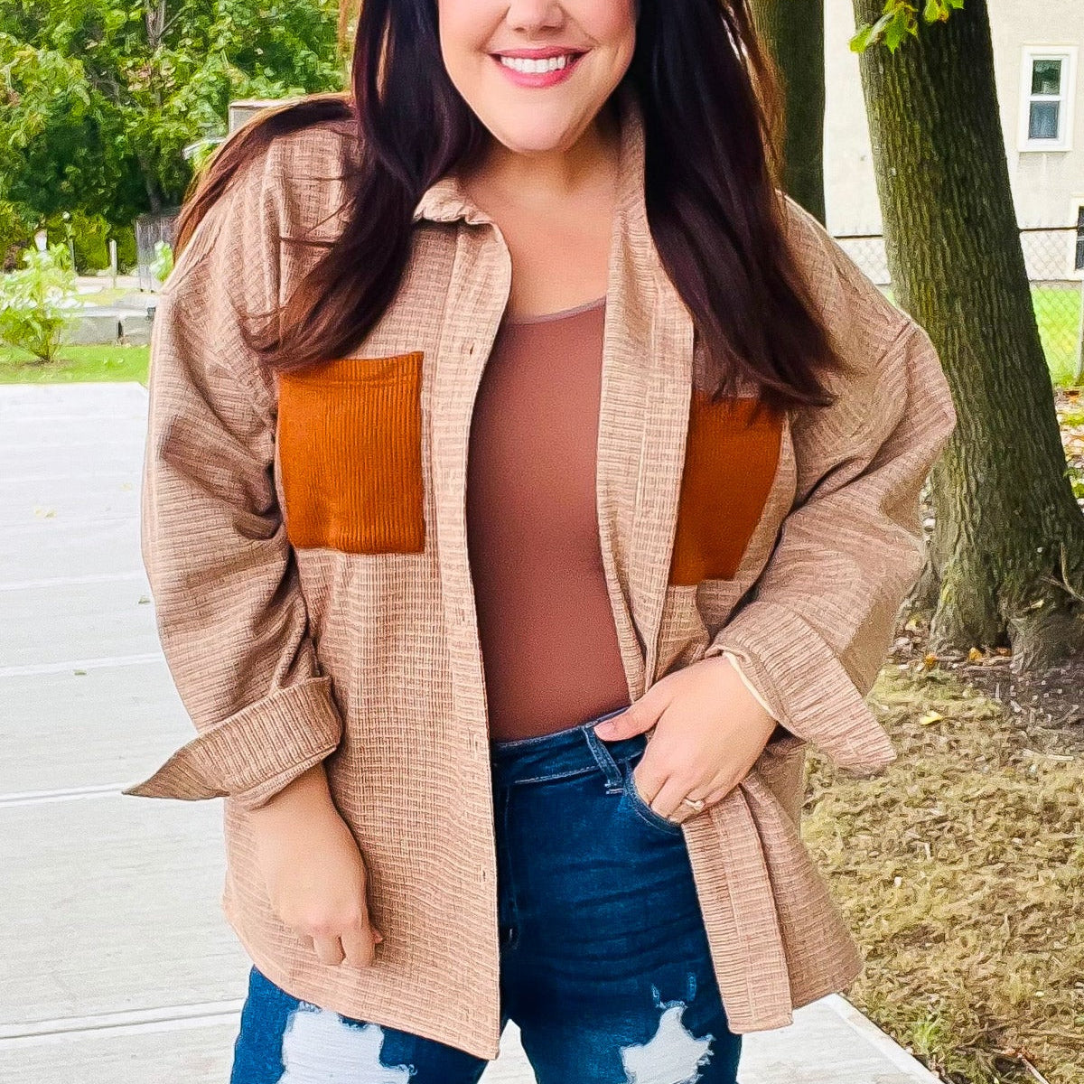 Start Your Day Rust Flannel Plaid Oversized Shacket – Charming Charlie