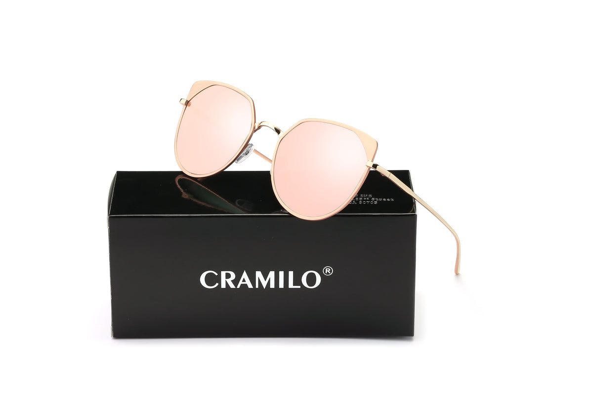 HERSHEY | Women's Flat Lens Metal Frame Cat Eye Sunglasses - Charming Charlie