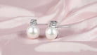 GL Creations- Sterling Silver Pearl & CZ Stud Earrings - Charming Charlie