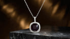 GL Creations- Sterling Silver Halo BS Pendant CZ Alexandrite - Charming Charlie