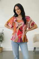 Art Walk Print Blouse - Charming Charlie
