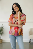 Art Walk Print Blouse - Charming Charlie