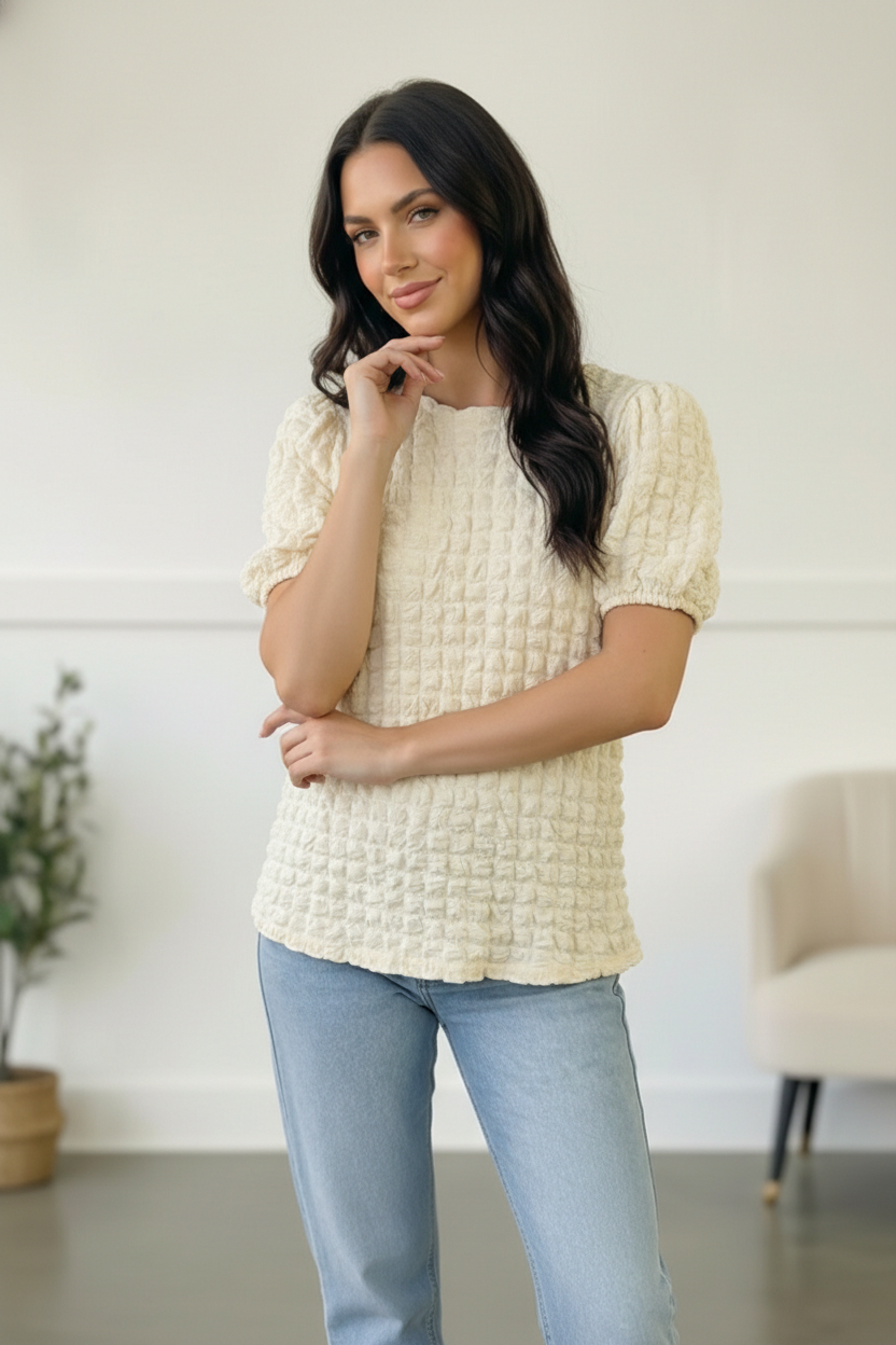 The Cloud Nine Texture Top - Charming Charlie