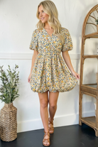 Freshly Picked Yellow Florals Cotton Bubble Dress - Charming Charlie