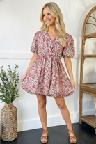 Freshly Picked Pink Florals Cotton Bubble Dress - Charming Charlie