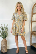 Freshly Picked Yellow Florals Cotton Bubble Dress - Charming Charlie