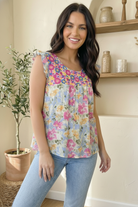 Sunny Meadows Sleeveless Blouse - Charming Charlie