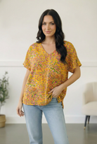 Sunlit Meadow Floral Top - Charming Charlie