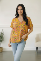 Sunlit Meadow Floral Top - Charming Charlie