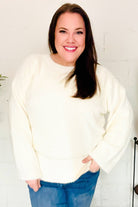 Classic Elegance Ivory Fuzzy Soft Knit Sweater - Charming Charlie