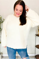 Classic Elegance Ivory Fuzzy Soft Knit Sweater - Charming Charlie