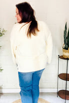 Classic Elegance Ivory Fuzzy Soft Knit Sweater - Charming Charlie