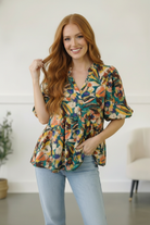 Painted Floral Jungle Blouse - Charming Charlie