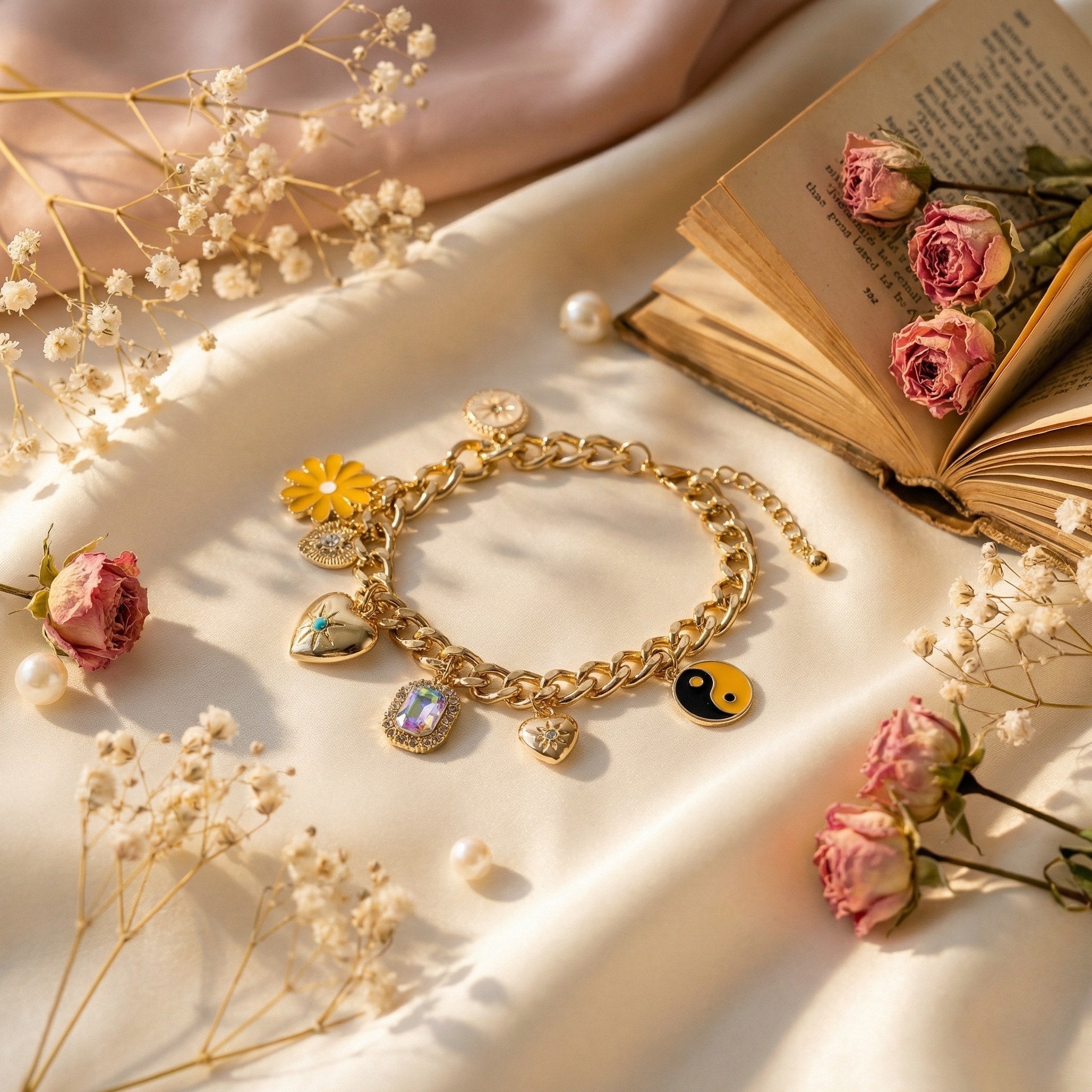Gold Heart Charm Bracelet - Charming Charlie