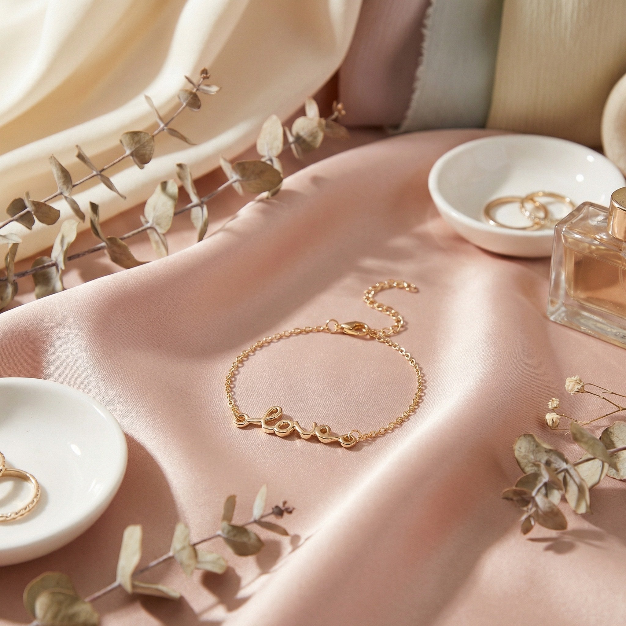 Goldtone Love Chain Bracelet - Charming Charlie