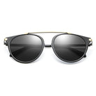 FRISCO | Modern Horn Rimmed Metal Frame Round Sunglasses - Charming Charlie