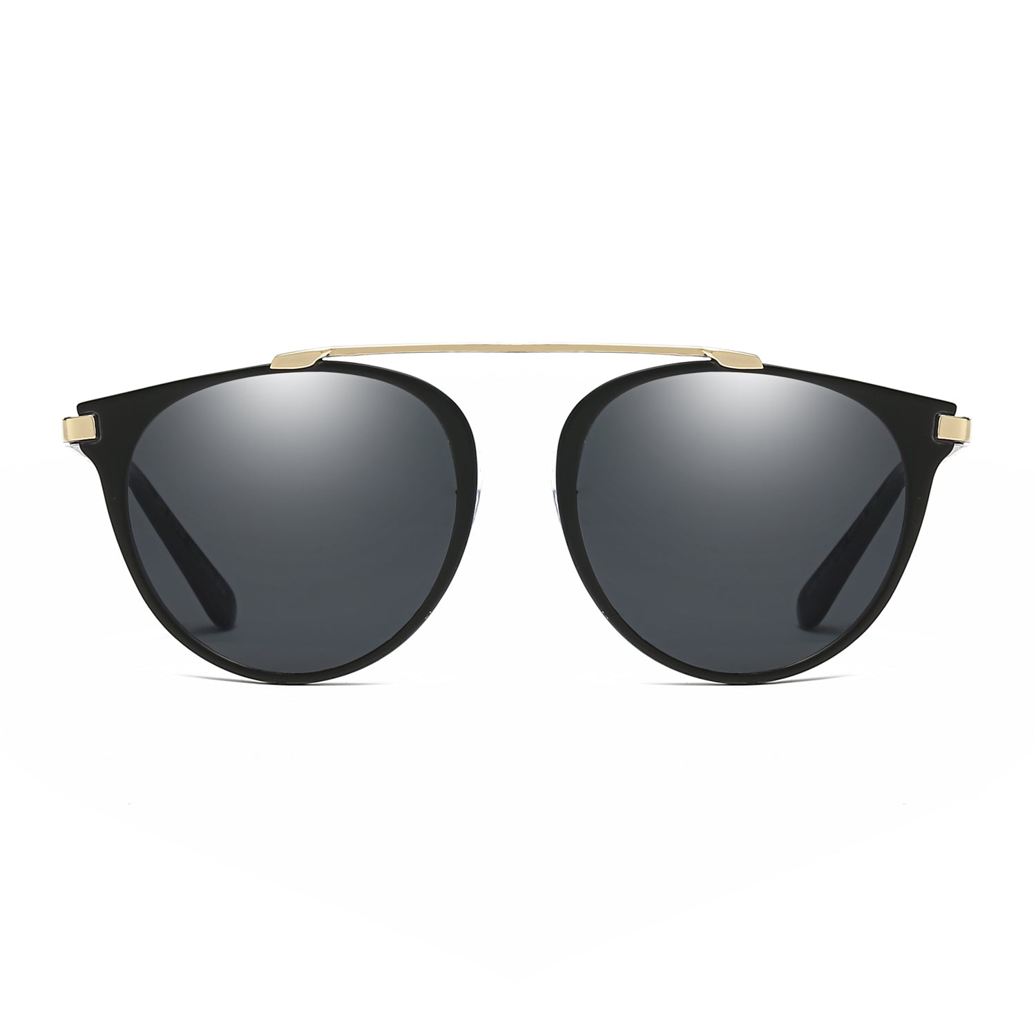 FRISCO | Modern Horn Rimmed Metal Frame Round Sunglasses - Charming Charlie