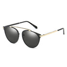 FRISCO | Modern Horn Rimmed Metal Frame Round Sunglasses - Charming Charlie