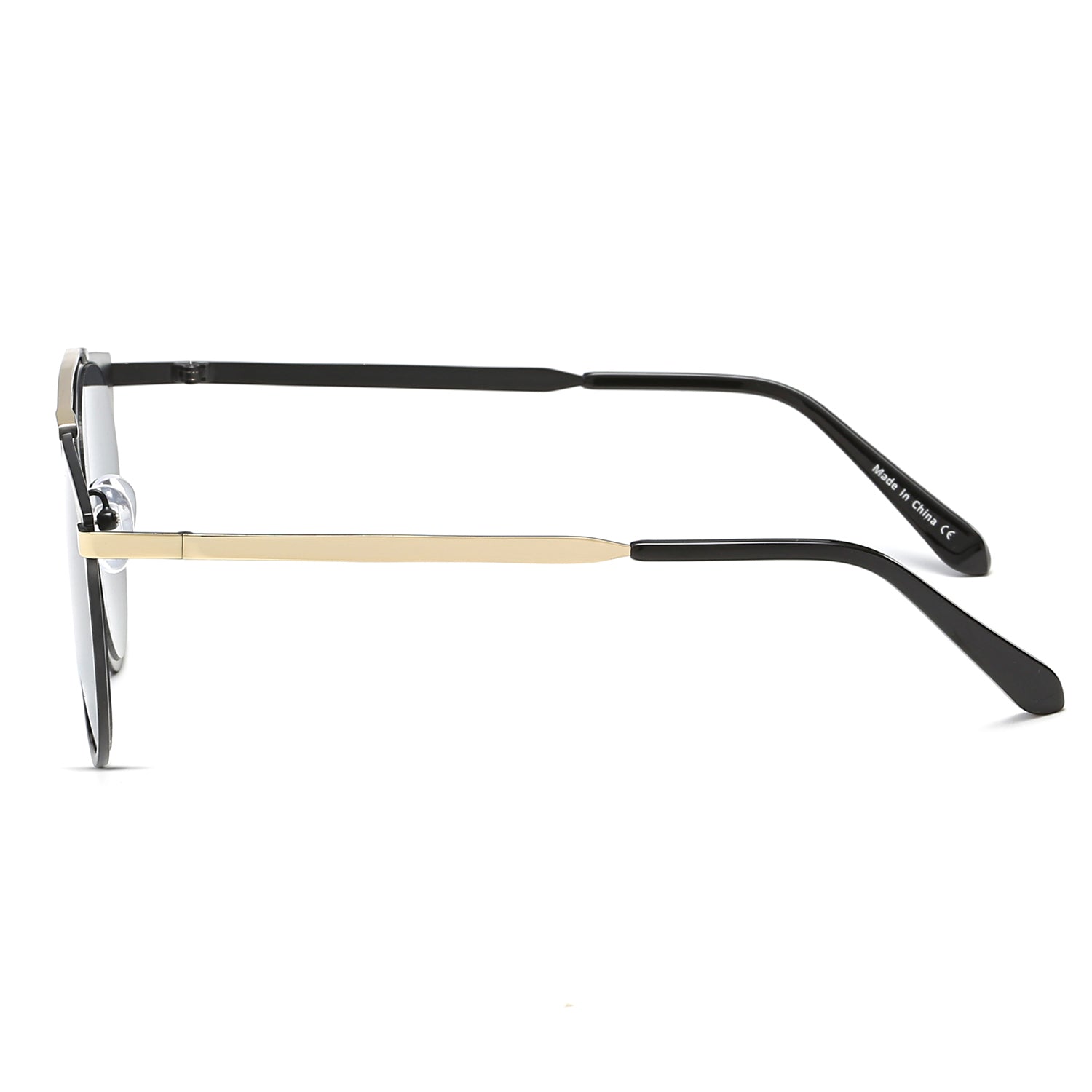 FRISCO | Modern Horn Rimmed Metal Frame Round Sunglasses - Charming Charlie