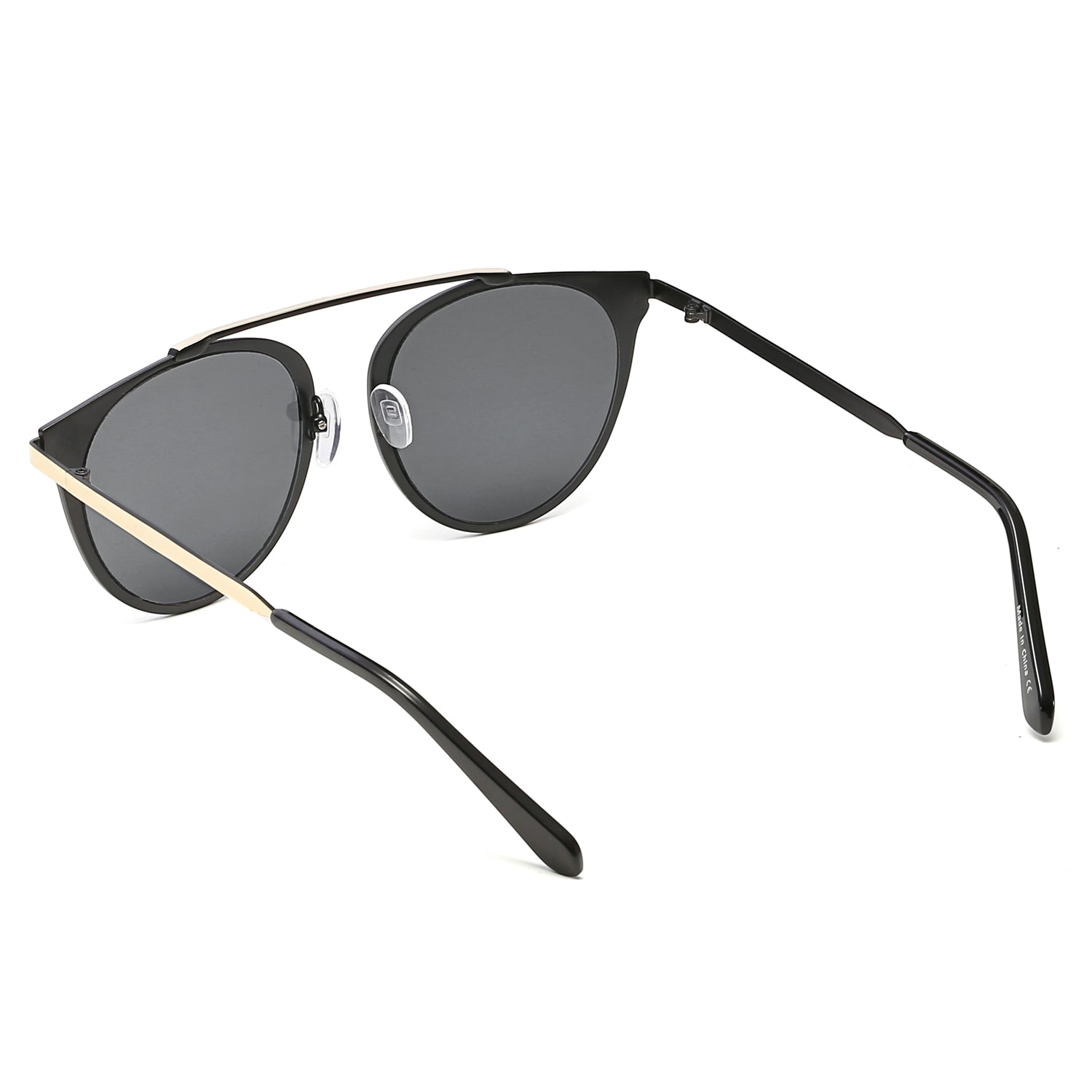 FRISCO | Modern Horn Rimmed Metal Frame Round Sunglasses - Charming Charlie