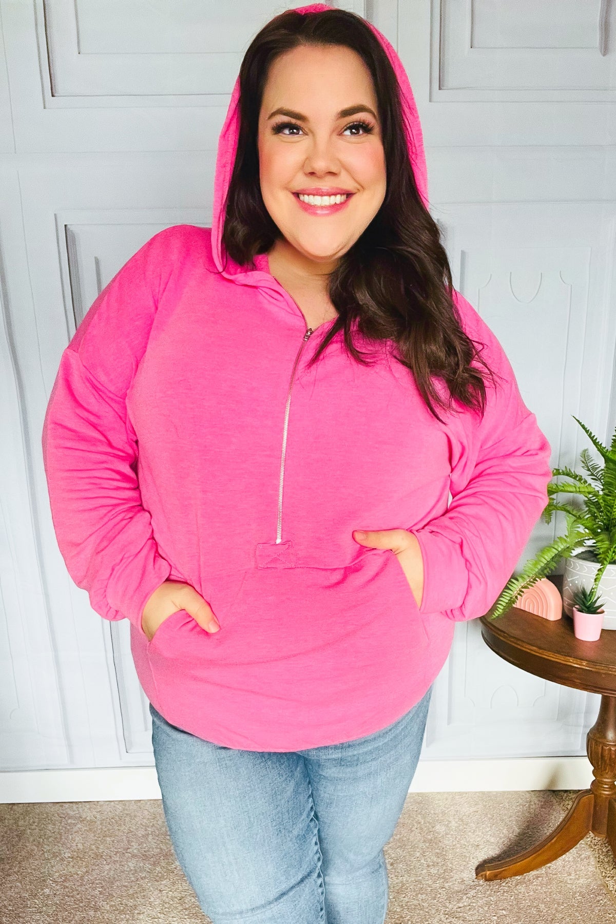 Hot pink half zip hotsell