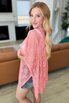 Good Days Ahead Lace Kimono In Coral - Charming Charlie