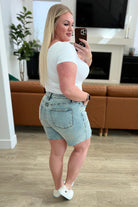 Cindy High Rise Mineral Wash Distressed Boyfriend Shorts - Charming Charlie