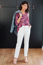 I Think Different Top in Abstract Magenta - Charming Charlie