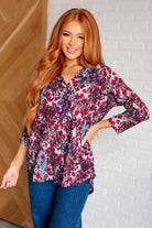 I Think Different Top in Abstract Magenta - Charming Charlie