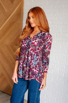 I Think Different Top in Abstract Magenta - Charming Charlie