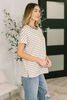 I Think I'm in Love Round Neck Loose Tee in Khaki Leopard - Charming Charlie