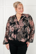 I Wish We Had it All Surplice Floral Blouse - Charming Charlie