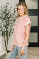 I Wouldn't Mind Short Sleeve Top in Coral - Charming Charlie