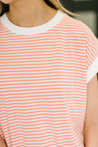 I Wouldn't Mind Short Sleeve Top in Coral - Charming Charlie