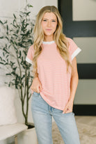 I Wouldn't Mind Short Sleeve Top in Coral - Charming Charlie