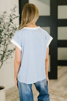 I Wouldn't Mind Short Sleeve Top in Cornflower Blue - Charming Charlie