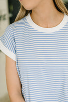 I Wouldn't Mind Short Sleeve Top in Cornflower Blue - Charming Charlie