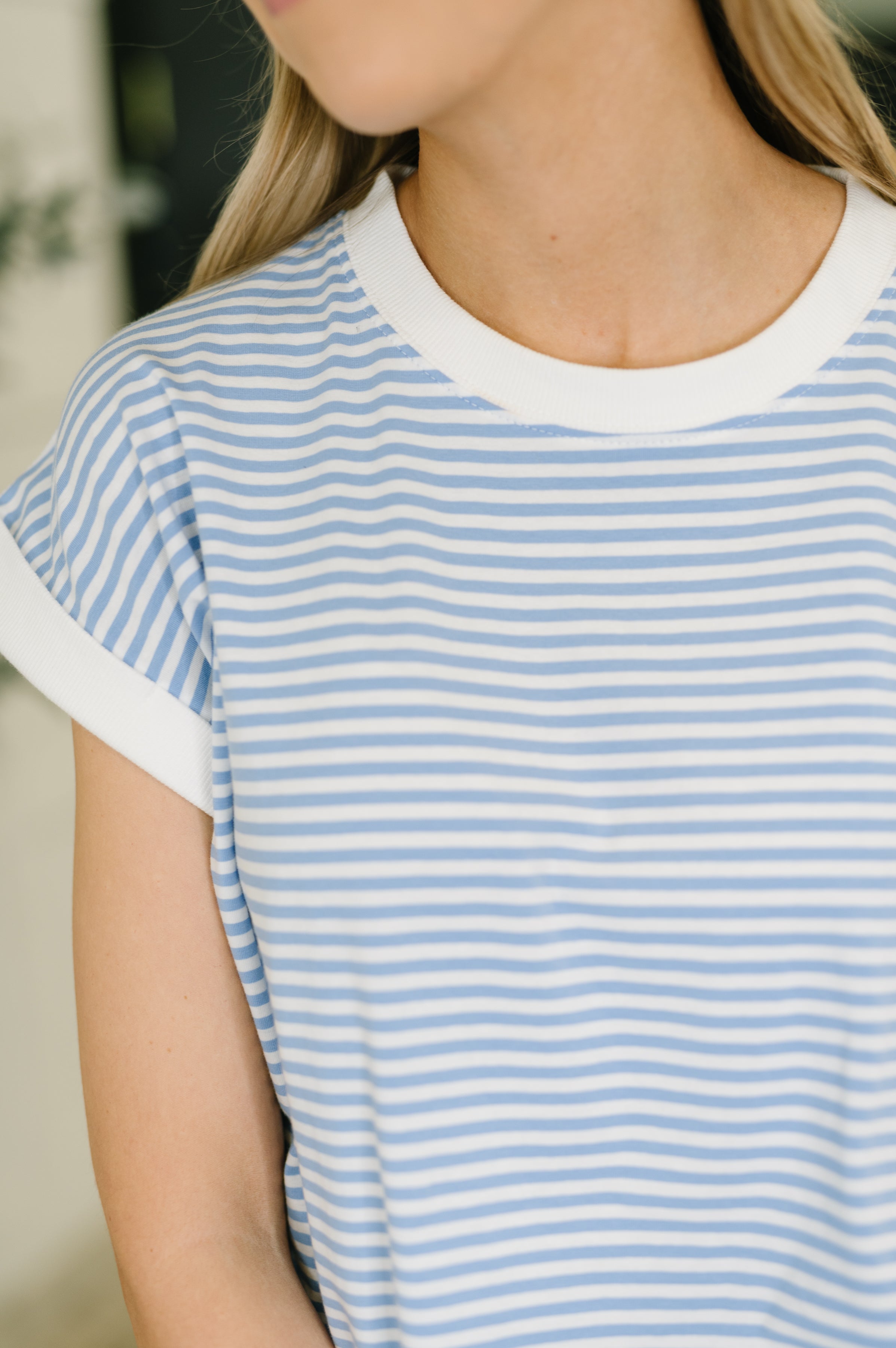 I Wouldn't Mind Short Sleeve Top in Cornflower Blue - Charming Charlie