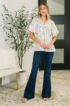 In All This Time Notch Neck Floral Blouse - Charming Charlie