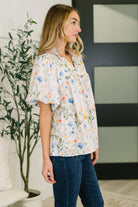 In All This Time Notch Neck Floral Blouse - Charming Charlie