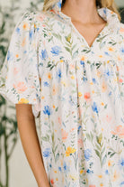 In All This Time Notch Neck Floral Blouse - Charming Charlie