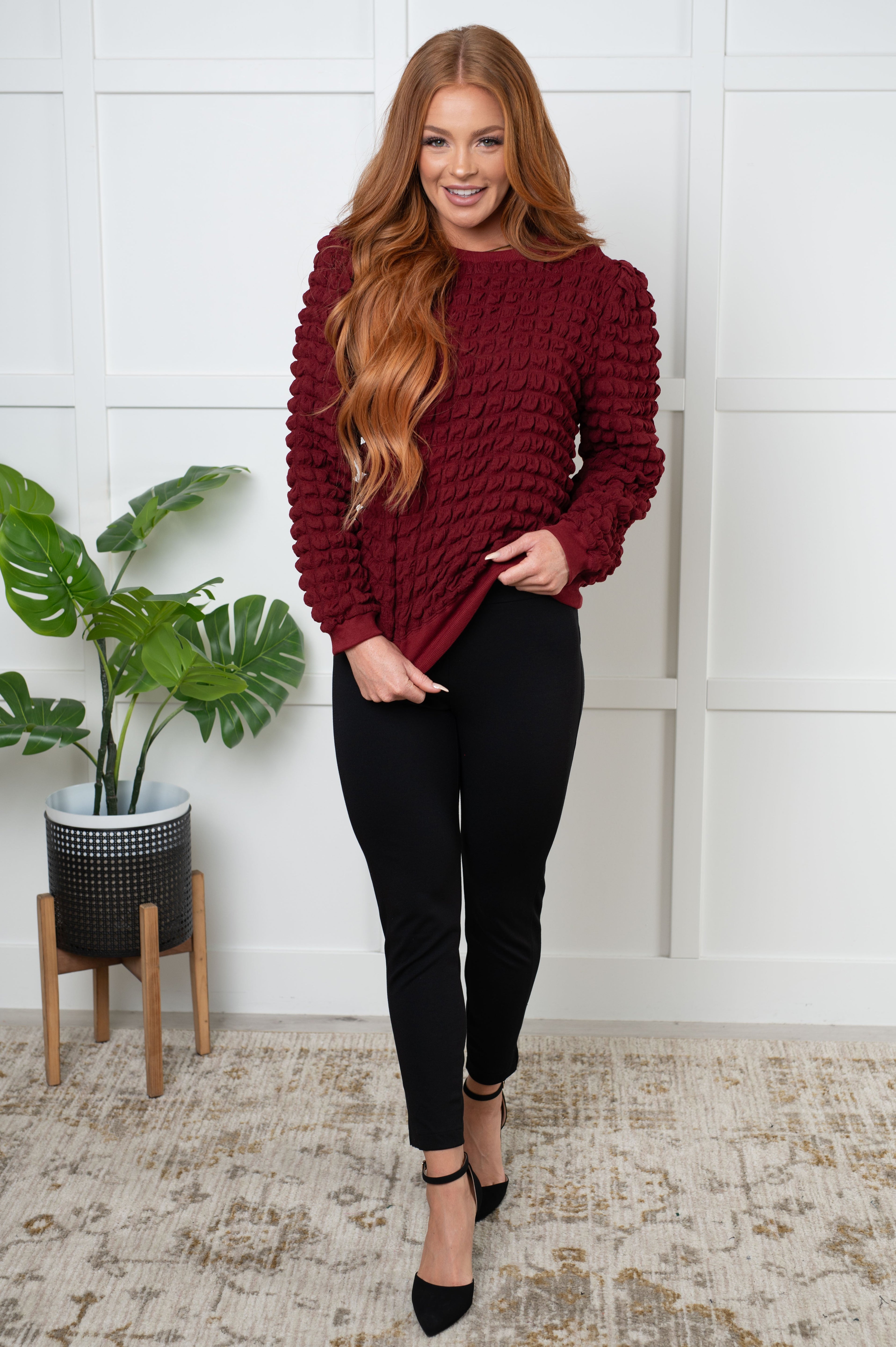 In Denial Bubble Pullover - Charming Charlie