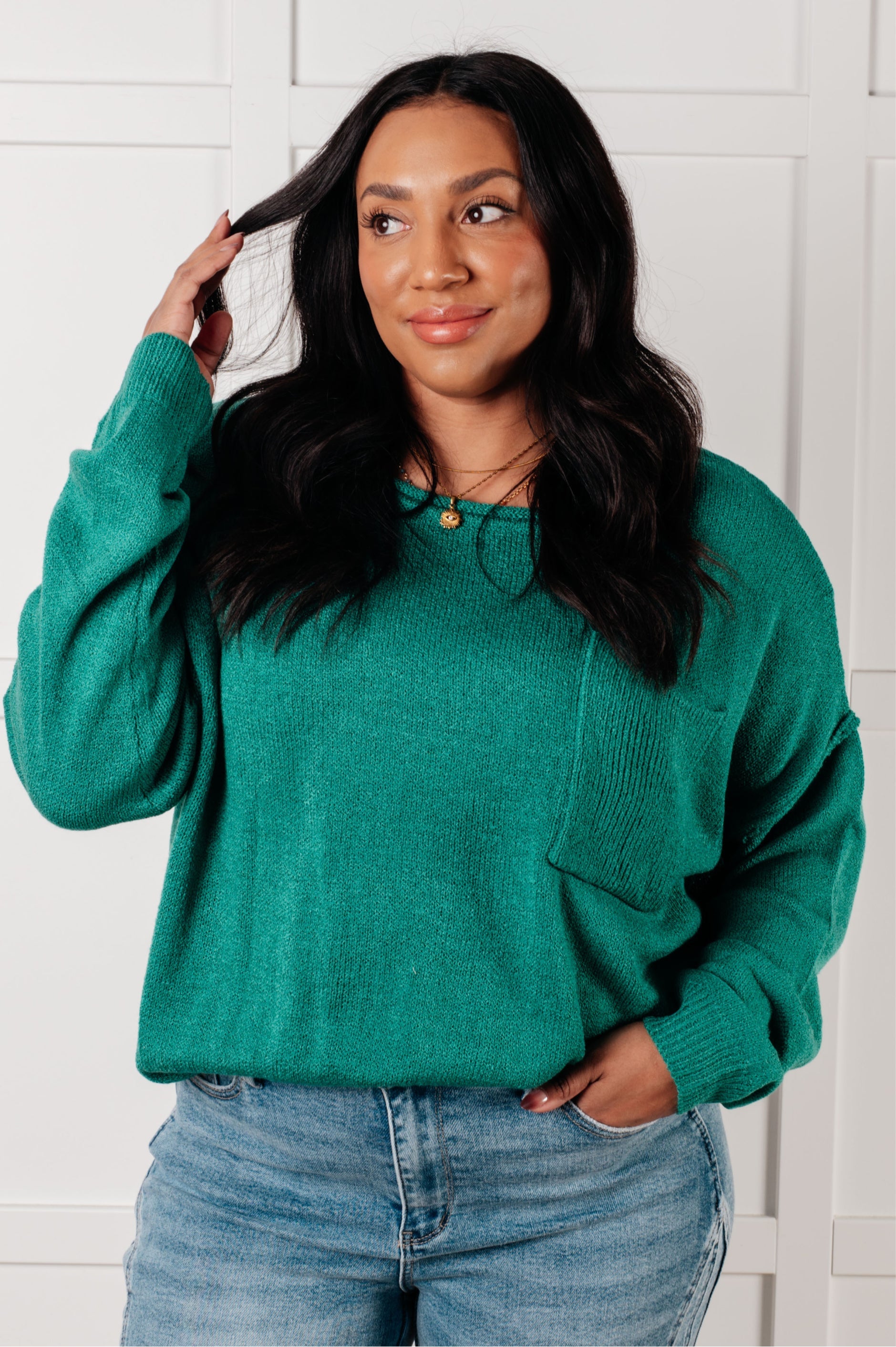 In Stitches Drop Shoulder Sweater - Charming Charlie