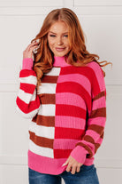 In Your Lane Color Blocked Stripe Sweater - Charming Charlie