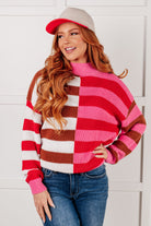 In Your Lane Color Blocked Stripe Sweater - Charming Charlie