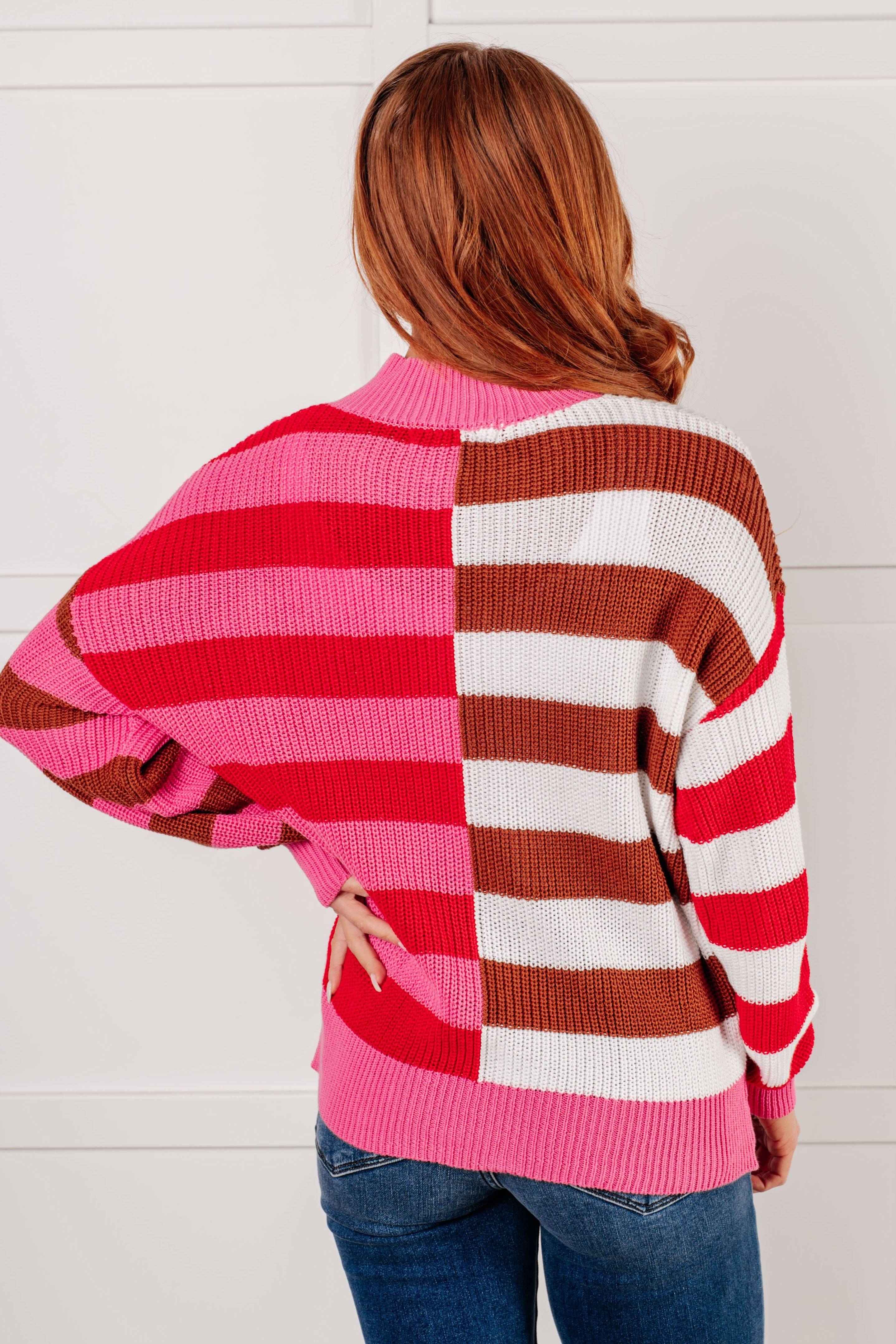 In Your Lane Color Blocked Stripe Sweater - Charming Charlie