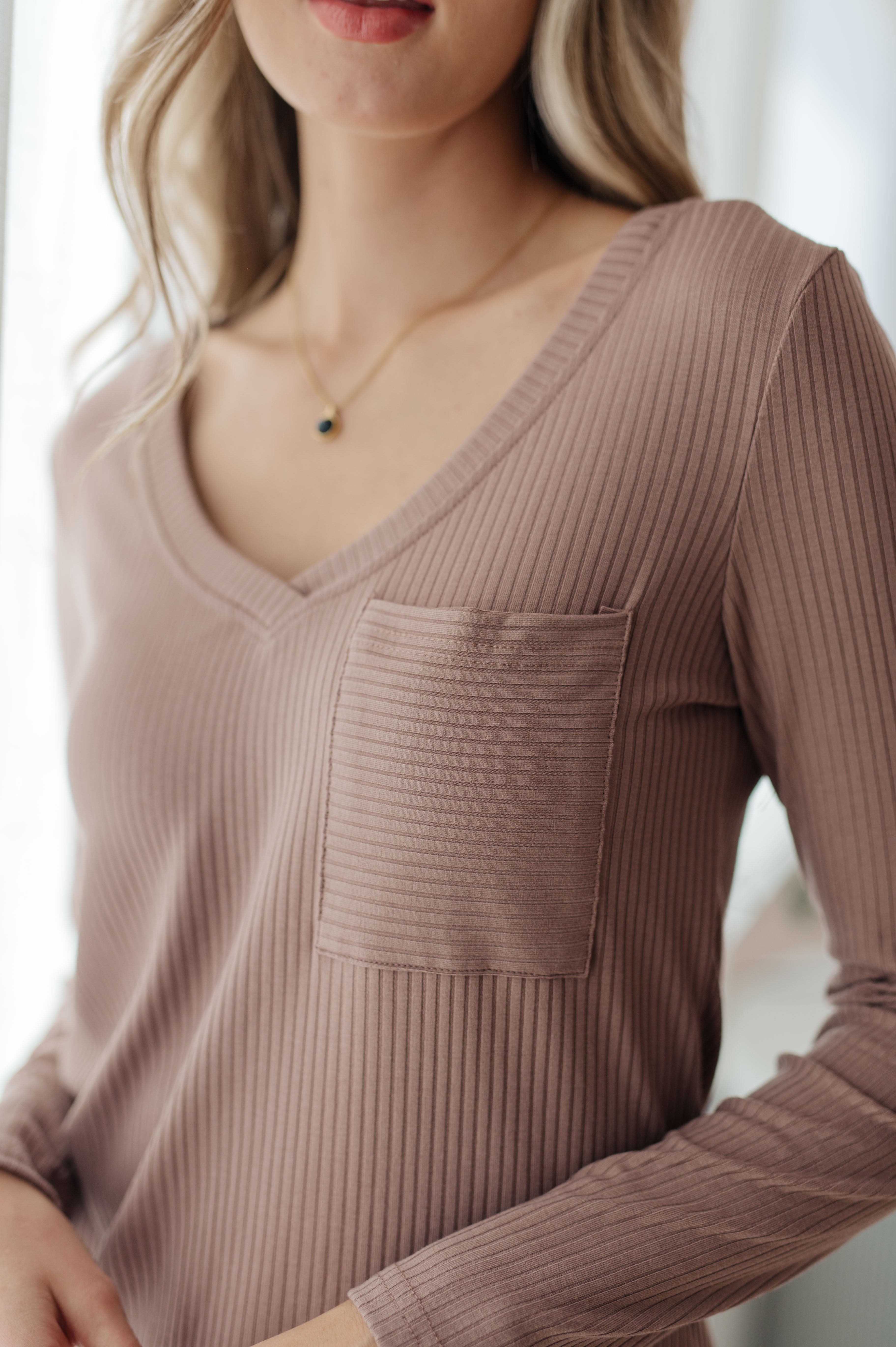 Indeed You Do Long Sleeve V-Neck Top - Charming Charlie