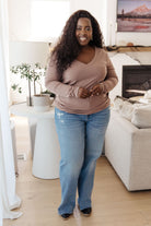 Indeed You Do Long Sleeve V-Neck Top - Charming Charlie