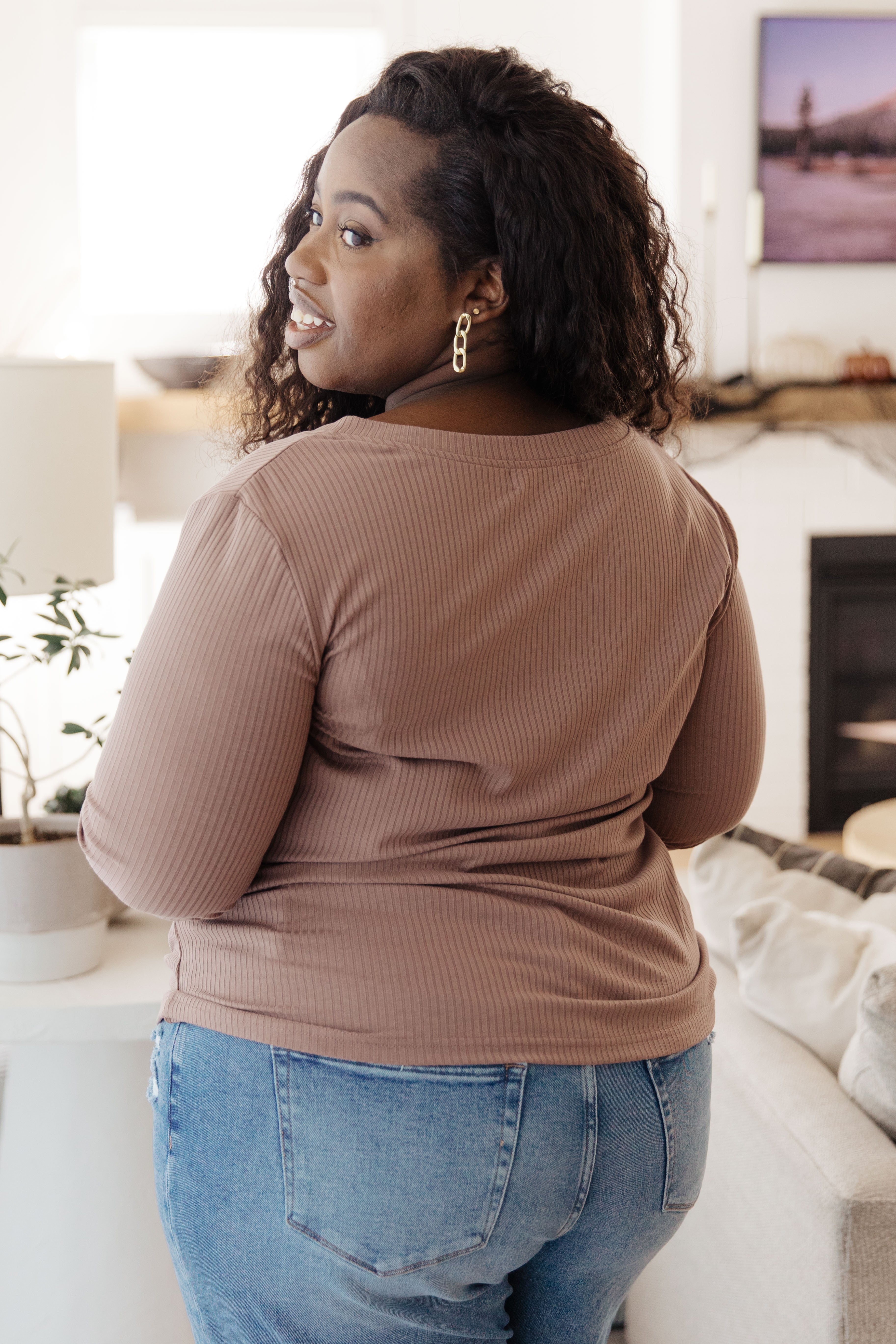 Indeed You Do Long Sleeve V-Neck Top - Charming Charlie